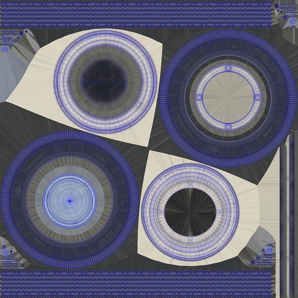 Vintage Car Wheel PBR 3D model_15