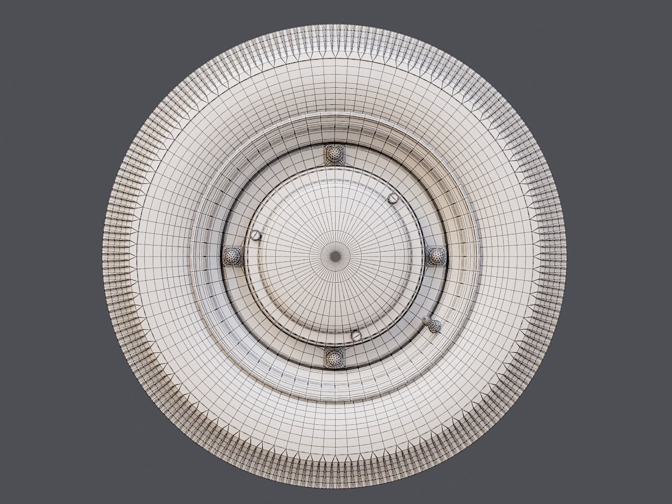 Vintage Car Wheel PBR 3D model_8