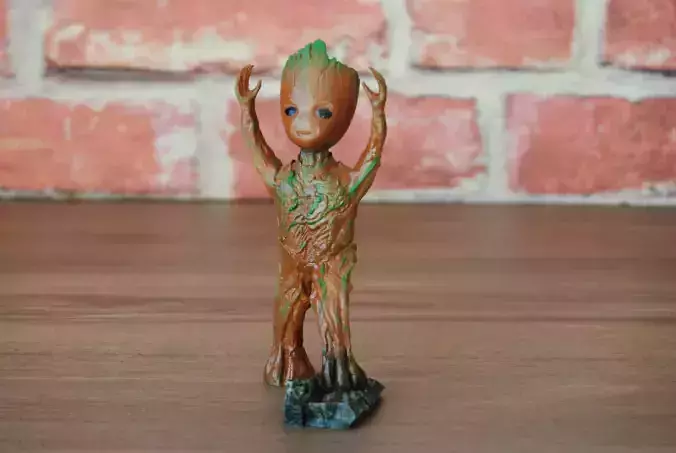 BABY GROOT CELEBRATING Free 3D print model