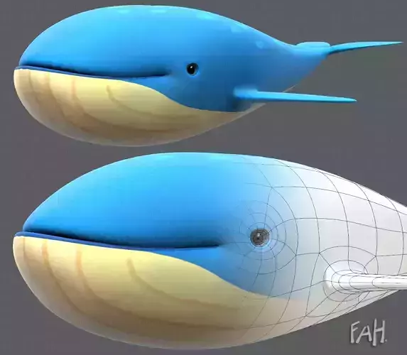 Whale V01 Low-poly 3D model
