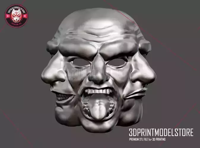 Payday 2 Horror Mask Greek Tragedy Costume Helmet STL File 3D print model