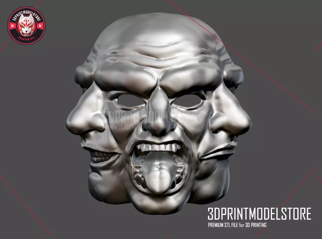 Payday 2 Horror Mask Greek Tragedy Costume Helmet STL File 3D print model_0