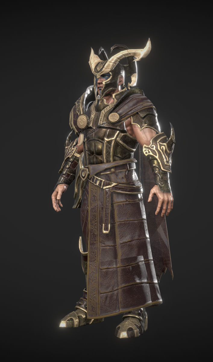 warrior armored Low-poly 3D model_5