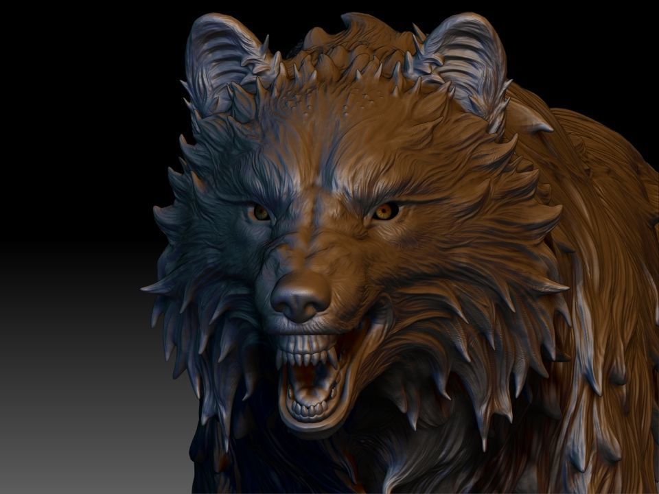Wolf highpoly 3D model_3