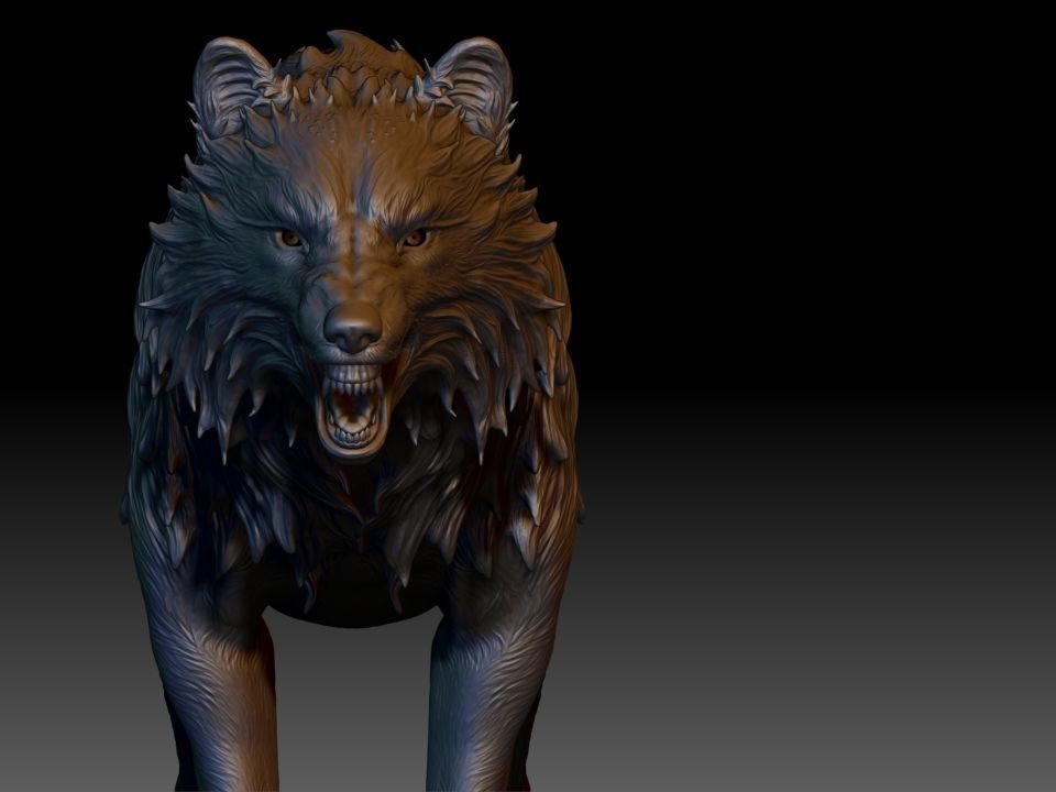Wolf highpoly 3D model_4