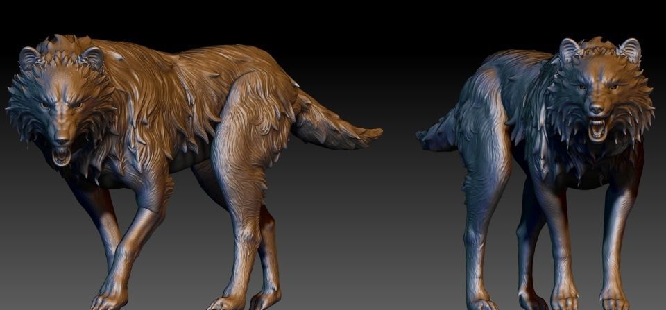 Wolf highpoly 3D model_5
