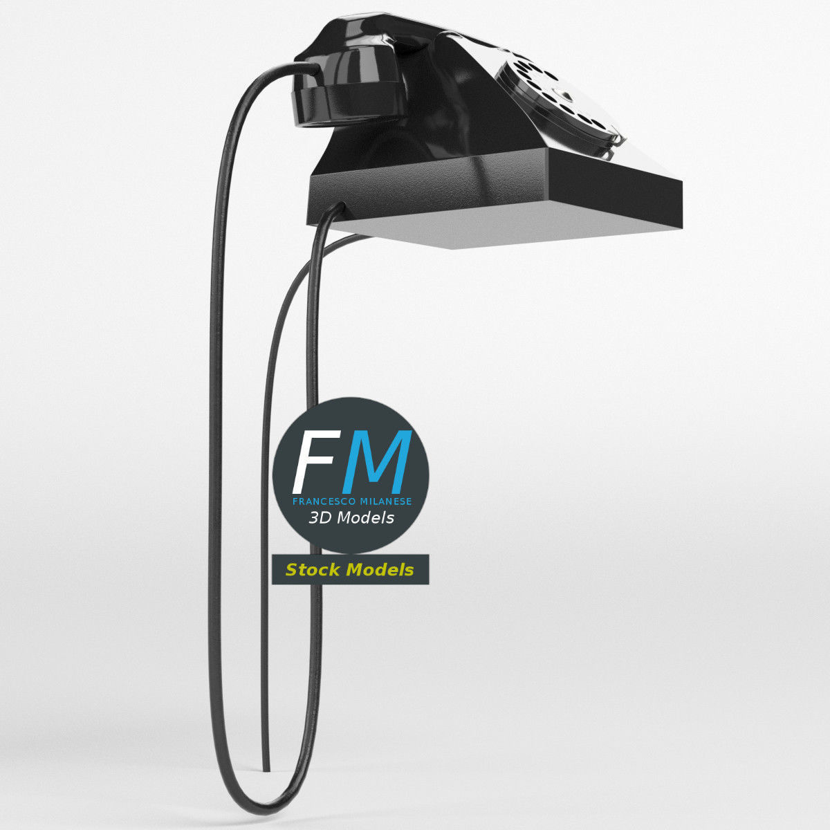 Telephone old fashioned 3D model_4