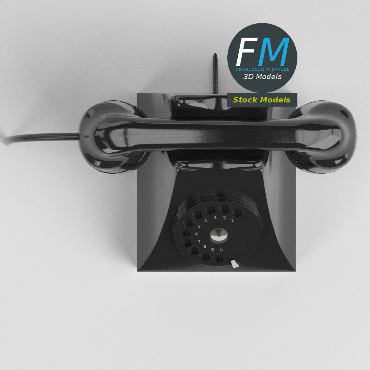 Telephone old fashioned 3D model_6