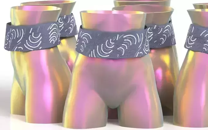Grey Decorated Belt 9 Low-poly 3D model