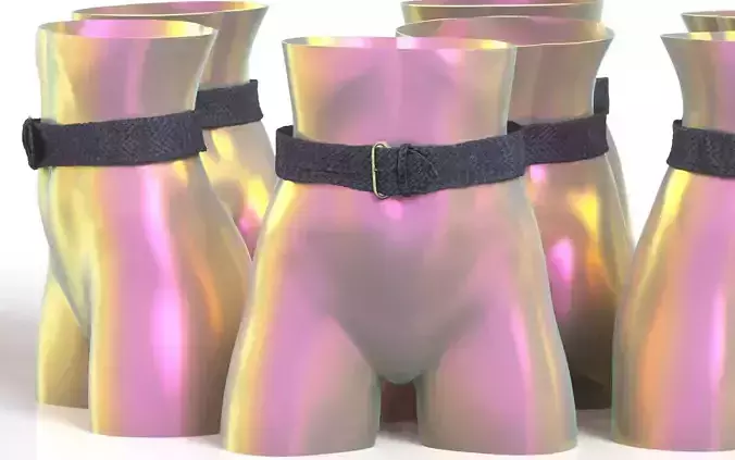 Leather Belt 8 Low-poly 3D model