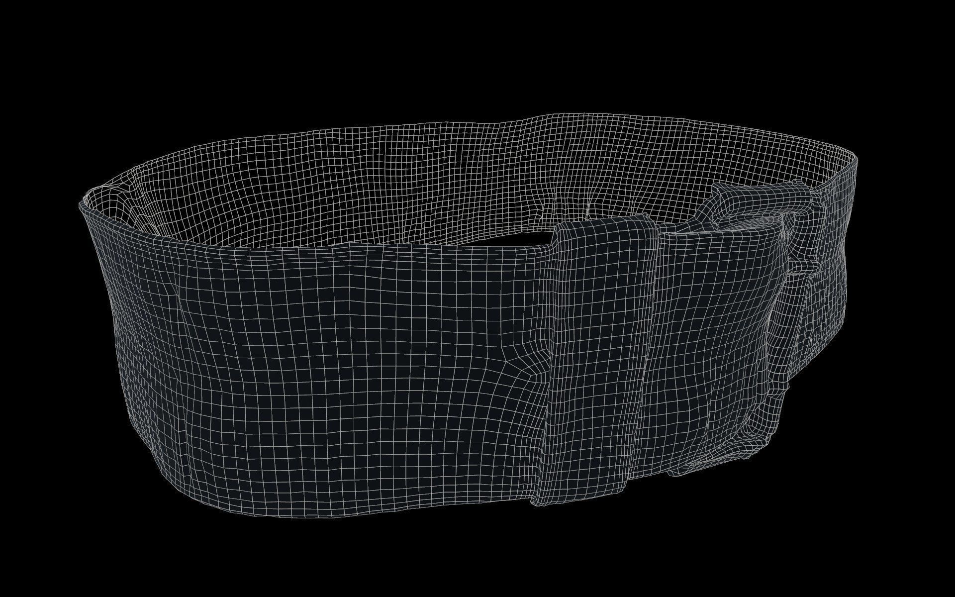 Brown Leather Detailed Belt 5 Low-poly 3D model_6