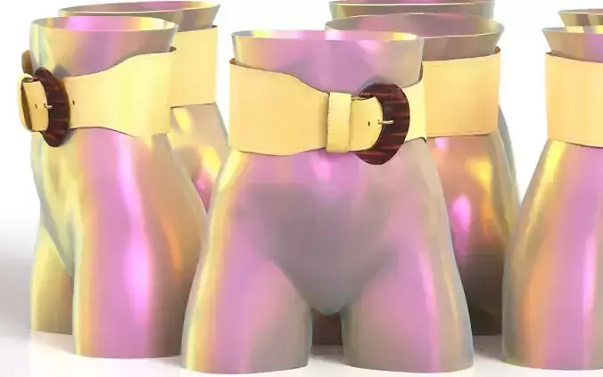 Shiny Beige Belt 2 Low-poly 3D model