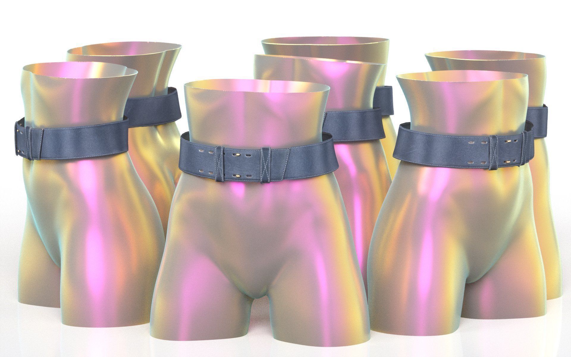 Leather Belt 18 Low-poly 3D model_4