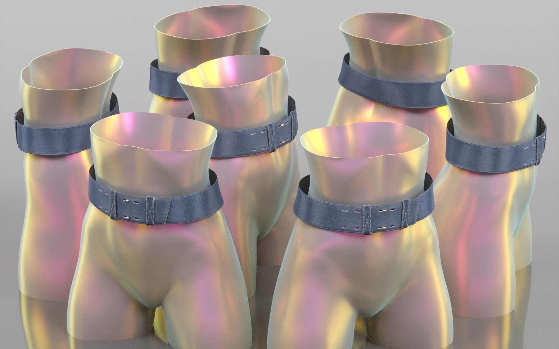 Leather Belt 18 Low-poly 3D model_2