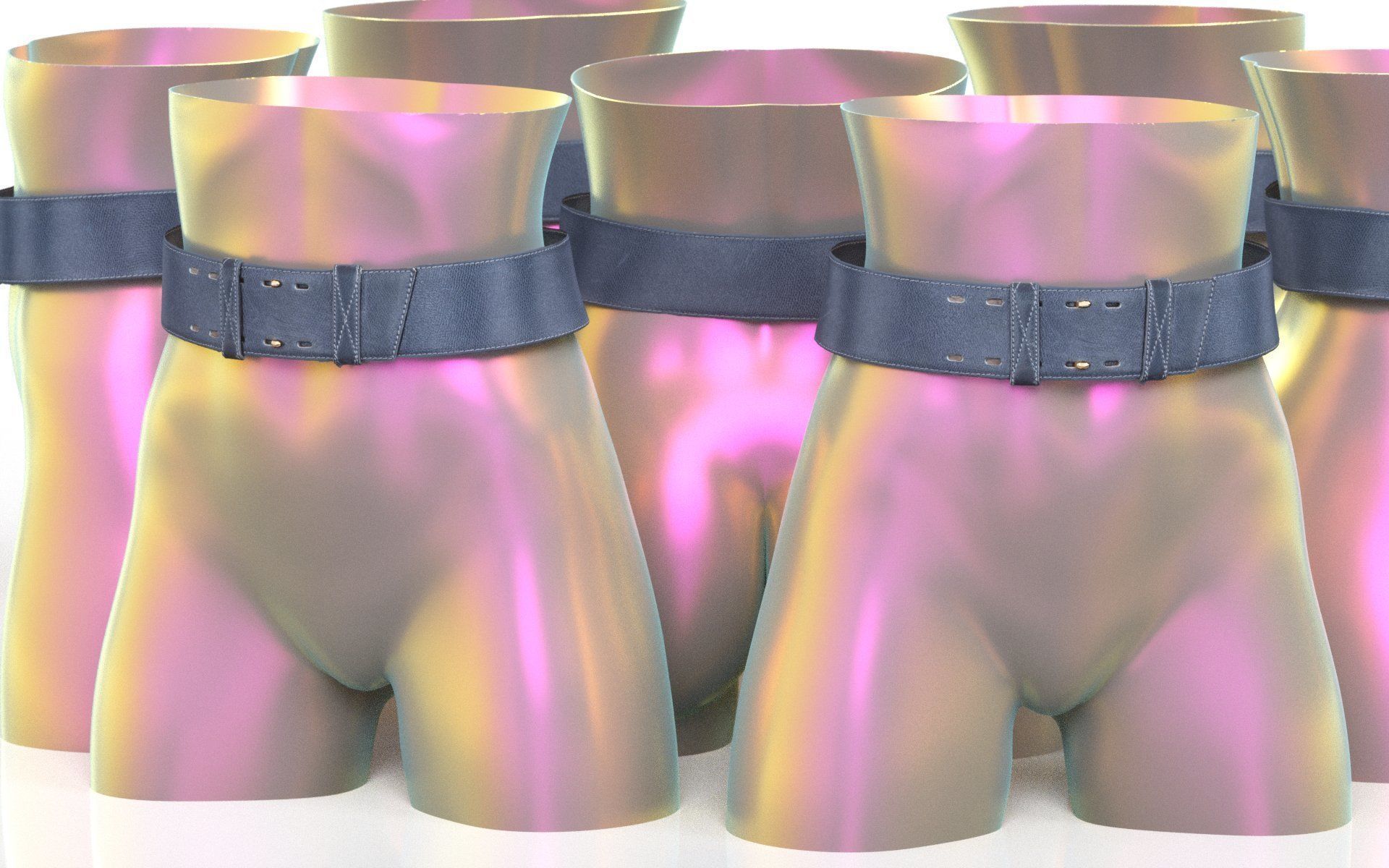 Leather Belt 18 Low-poly 3D model_5