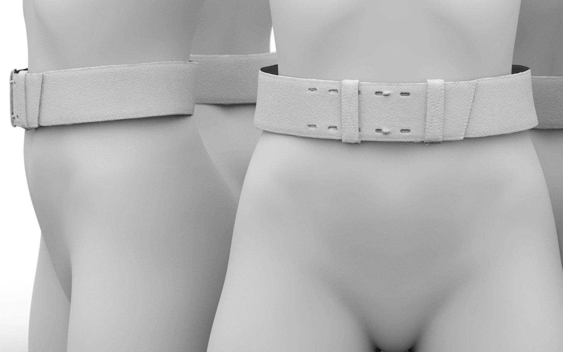 Leather Belt 18 Low-poly 3D model_1