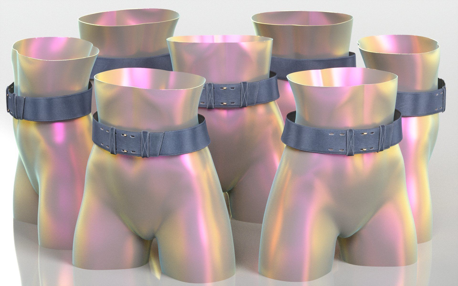 Leather Belt 18 Low-poly 3D model_3