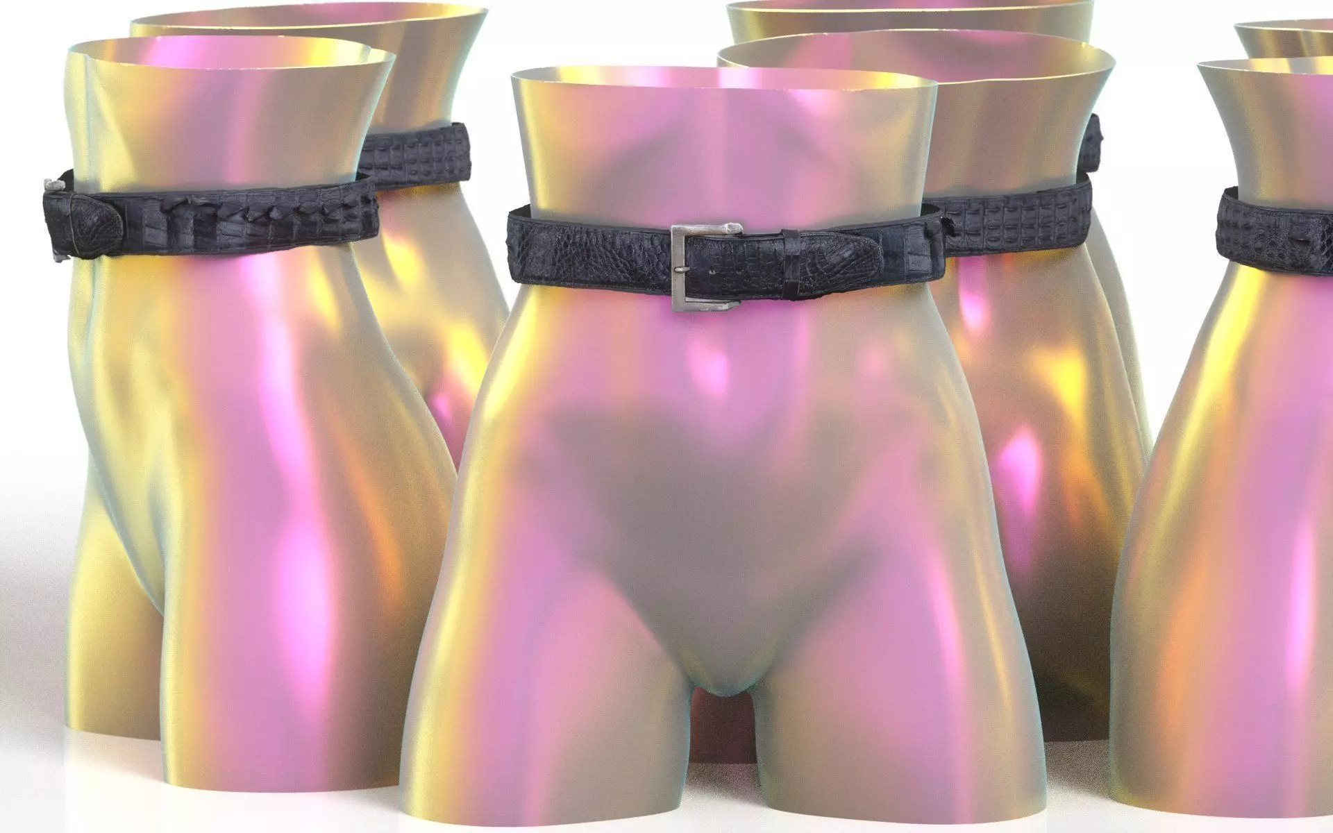 Crocodile Leather Belt 17 Low-poly 3D model_0