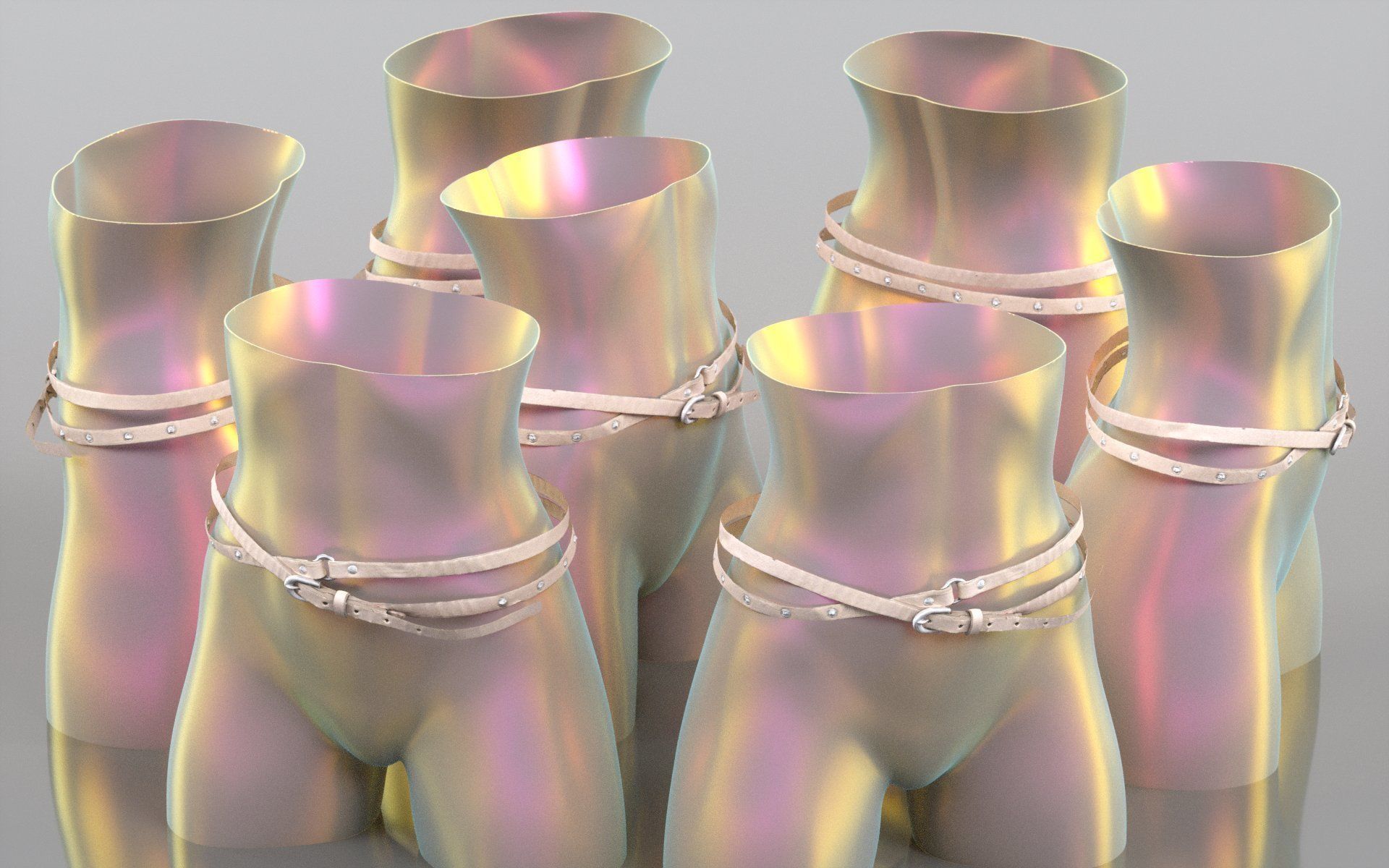 Thin Belt 15 Low-poly 3D model_2