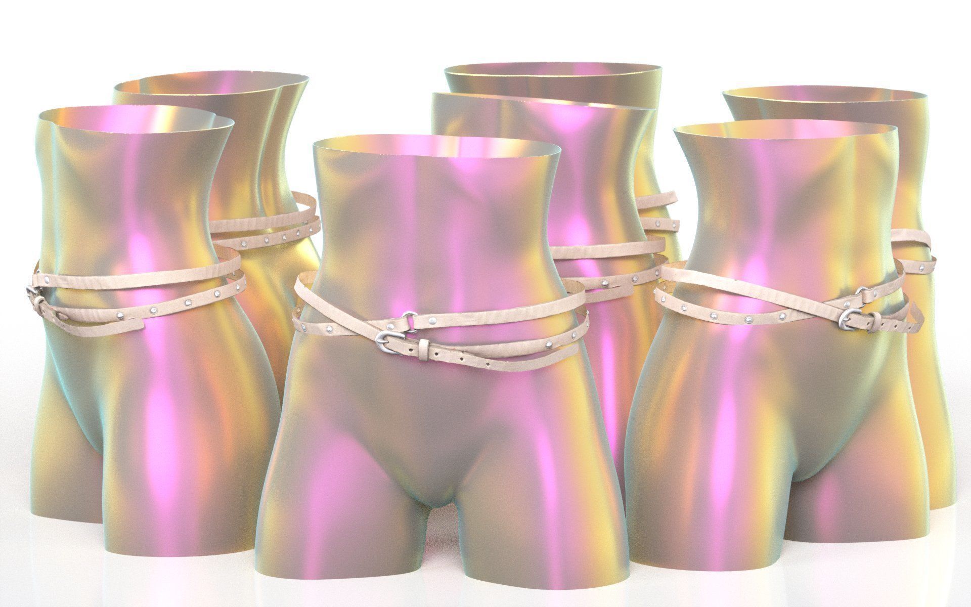 Thin Belt 15 Low-poly 3D model_4