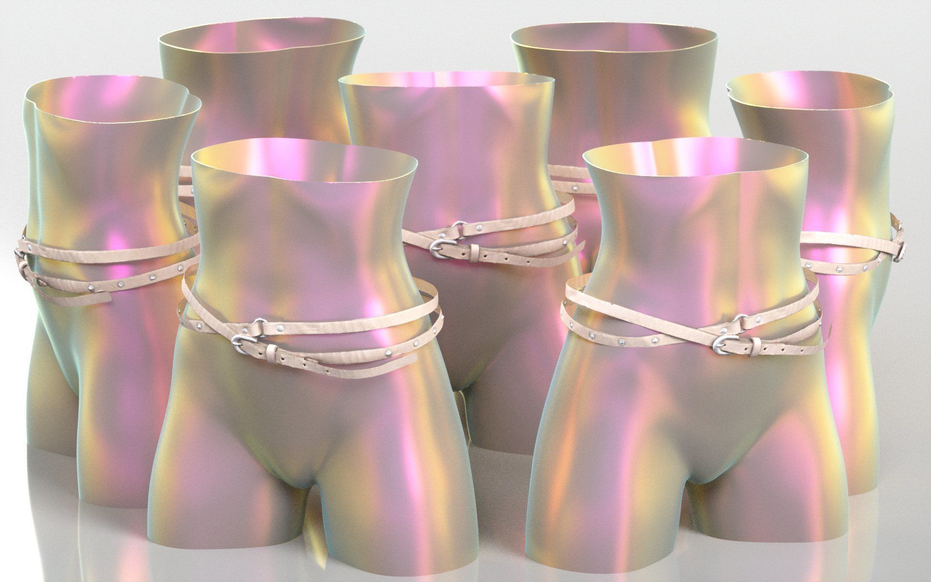 Thin Belt 15 Low-poly 3D model_3