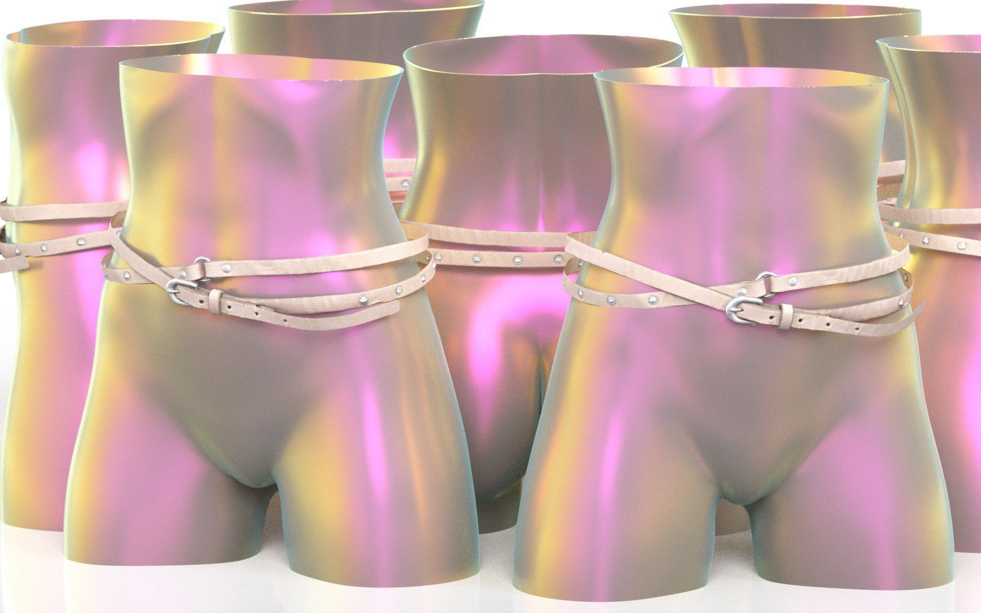 Thin Belt 15 Low-poly 3D model_5