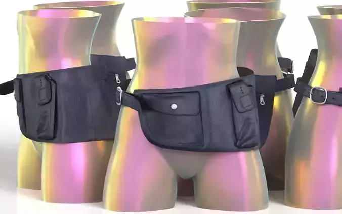 Leather Pocket Tool Belt 14 Low-poly 3D model