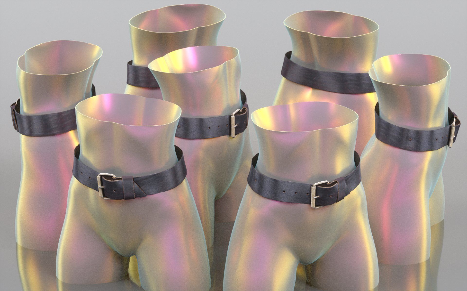 Leather Belt 11 Low-poly 3D model_2