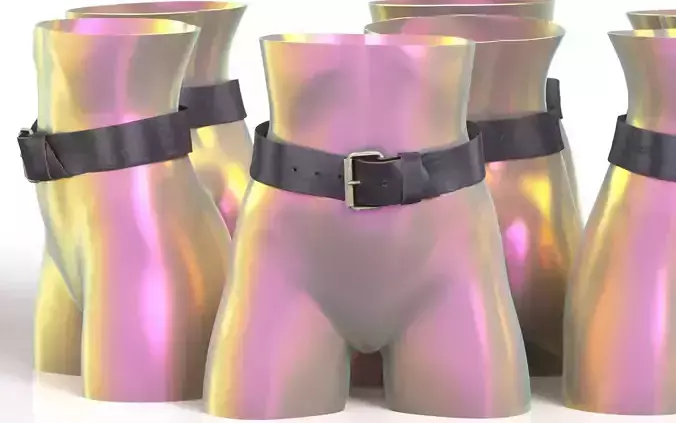 Leather Belt 11 Low-poly 3D model