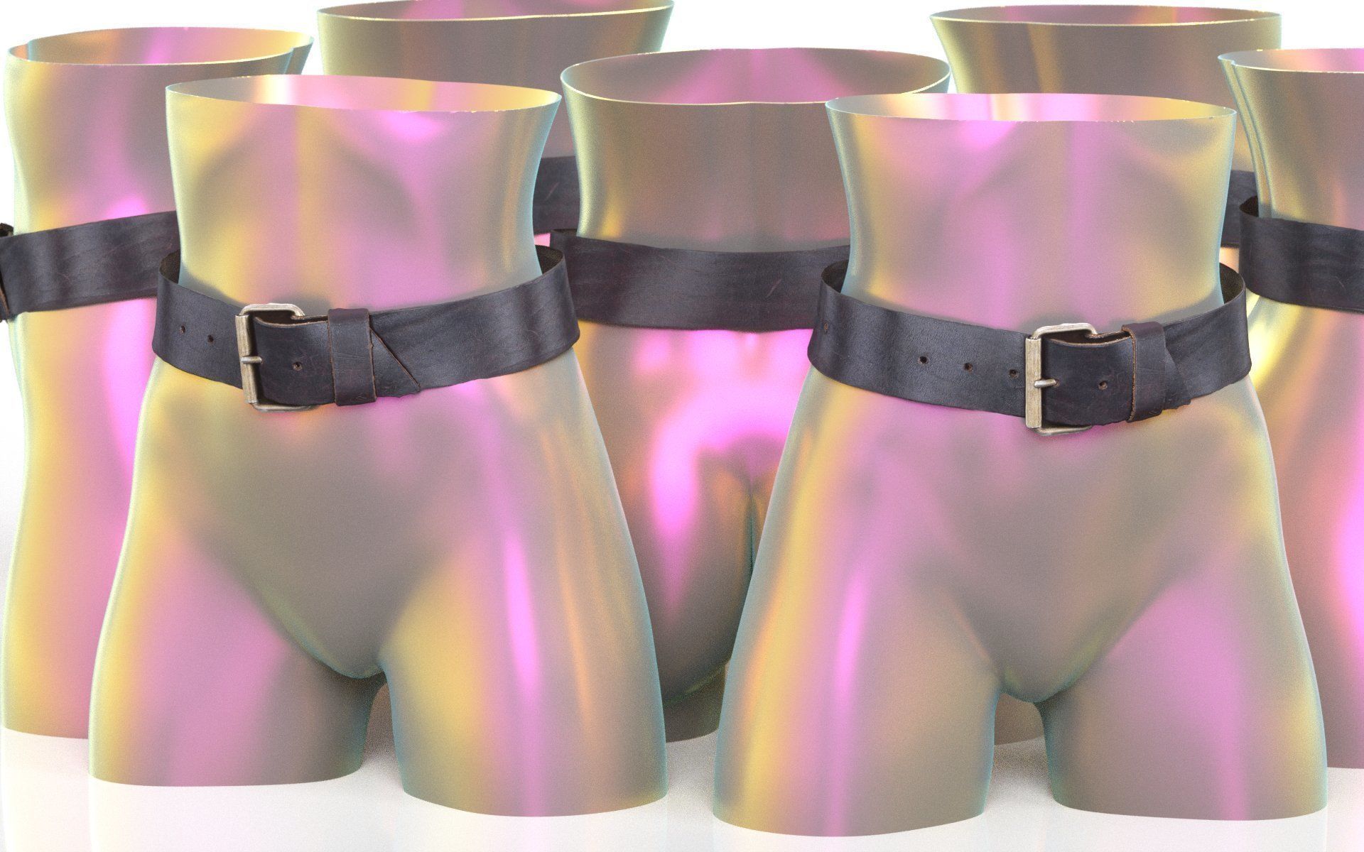 Leather Belt 11 Low-poly 3D model_5