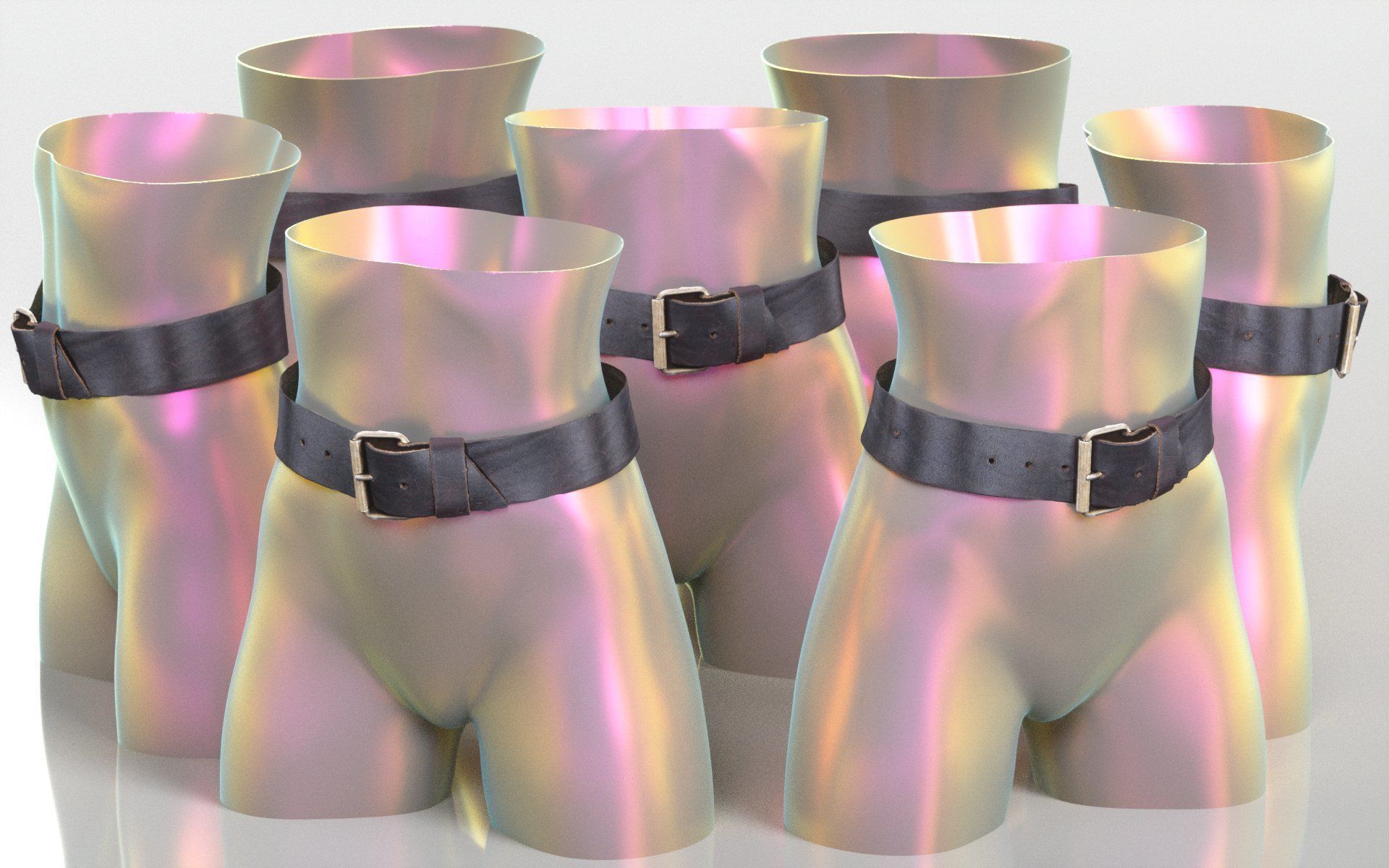 Leather Belt 11 Low-poly 3D model_3