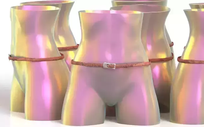 Leather Belt 10 Low-poly 3D model