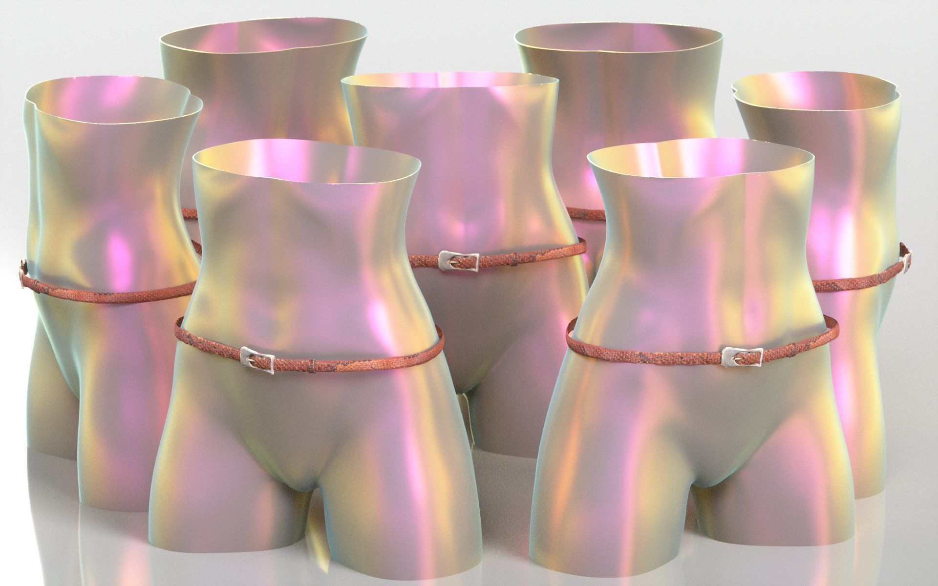 Leather Belt 10 Low-poly 3D model_3