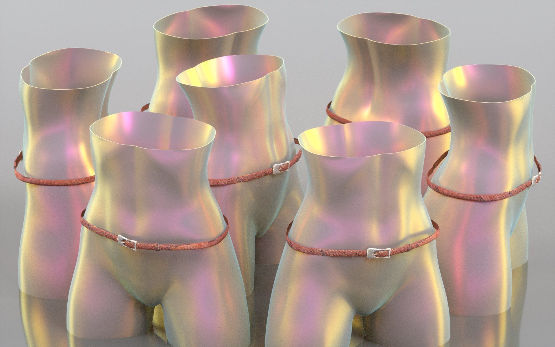 Leather Belt 10 Low-poly 3D model_2