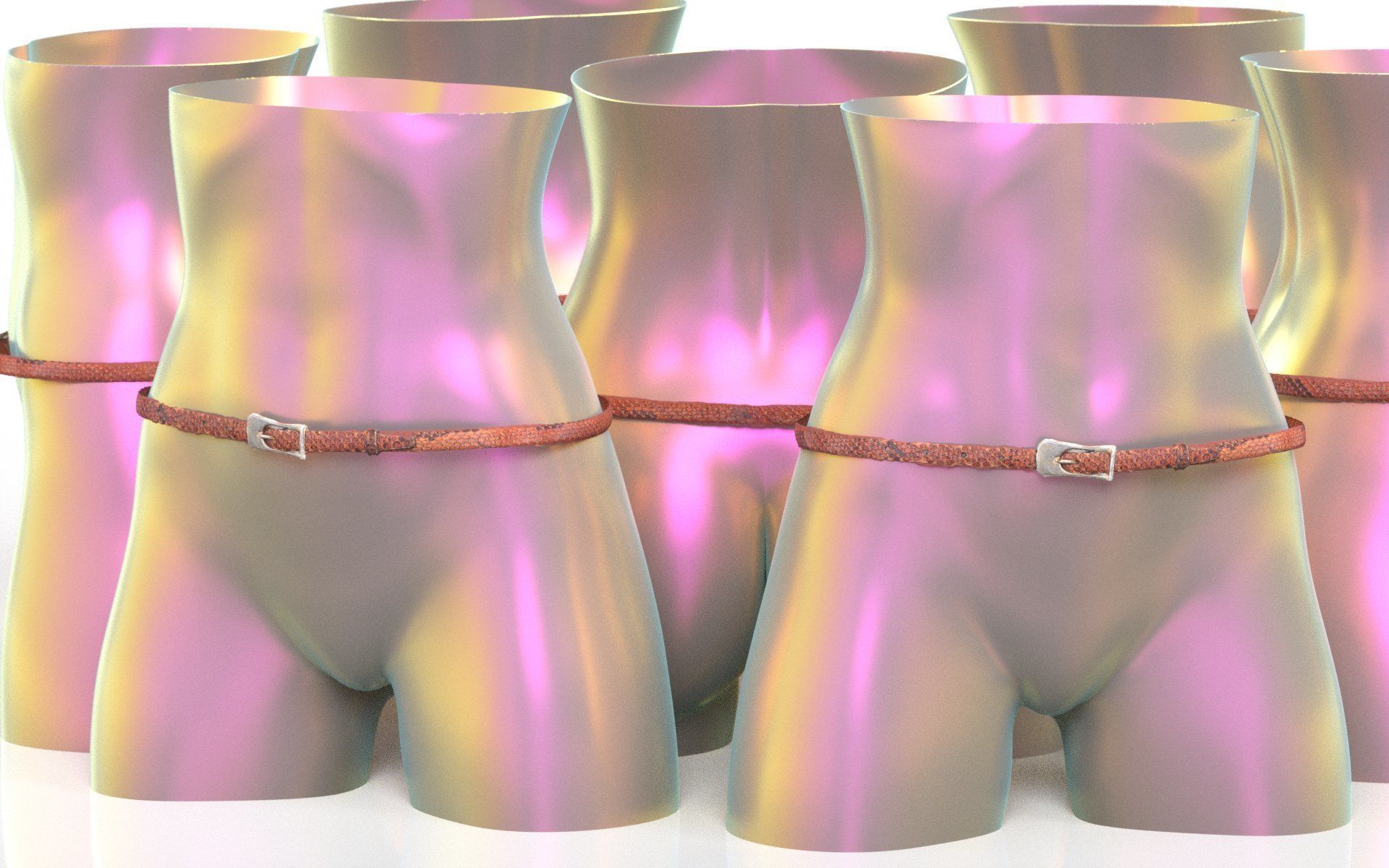 Leather Belt 10 Low-poly 3D model_5