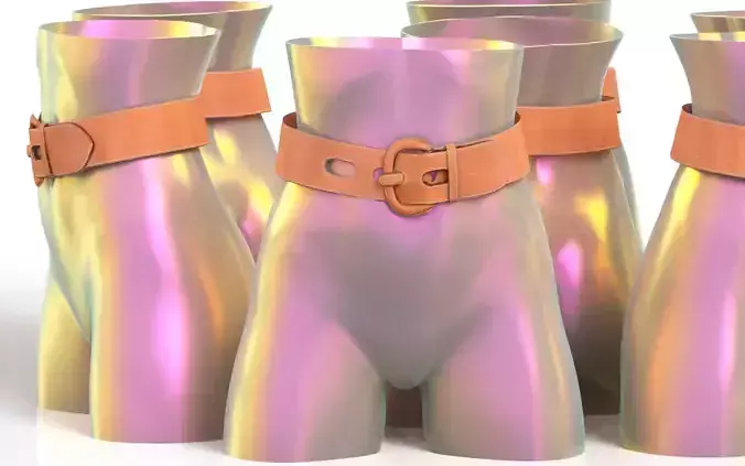 Brown Leather Belt 1 Low-poly 3D model