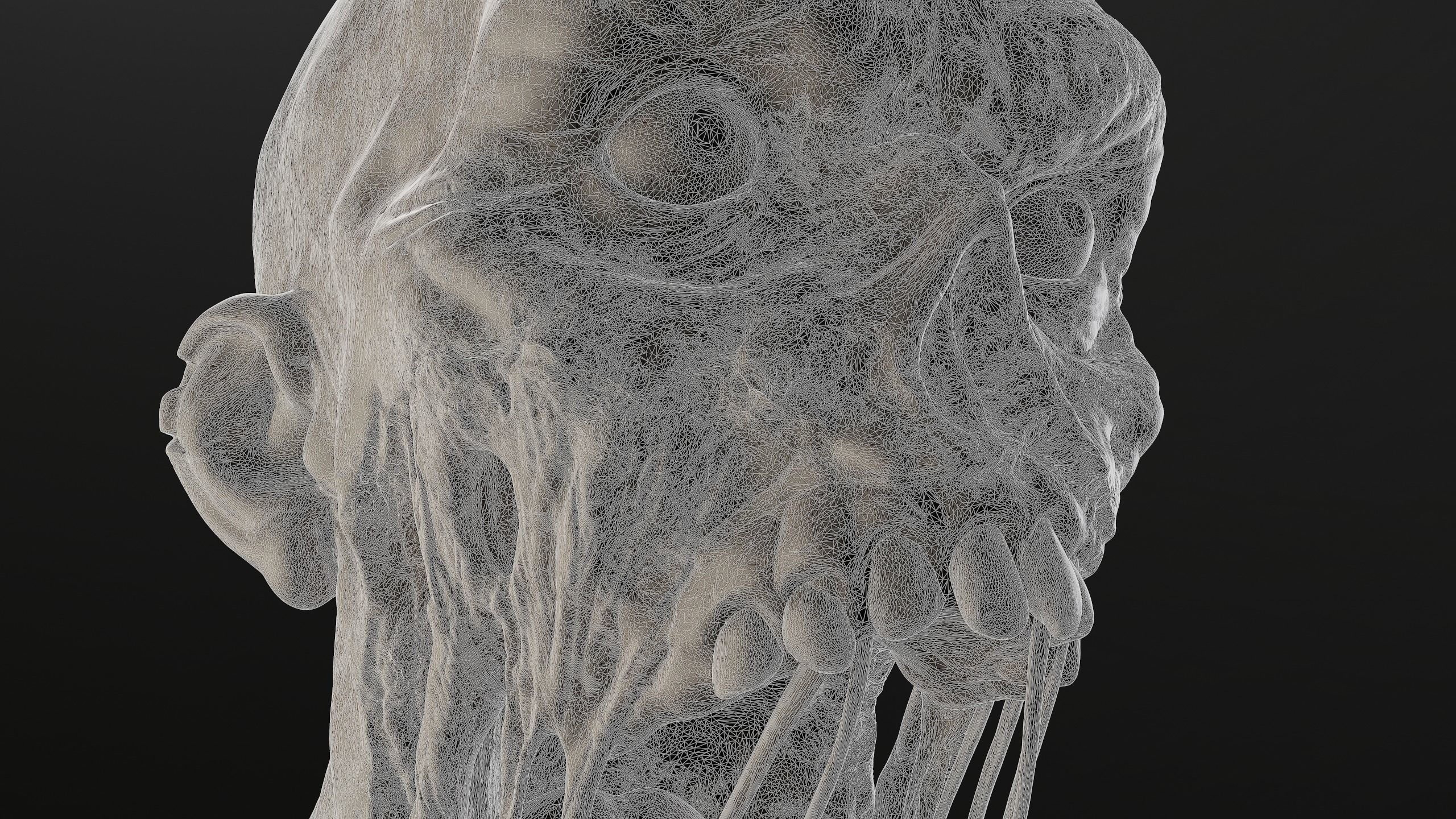 Zombie Head Sculpt 1 3D model_5