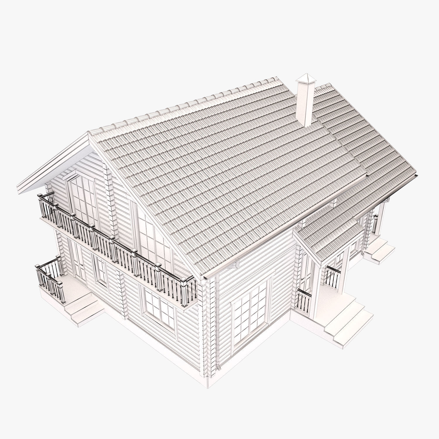 Wooden house 02 3D model_11