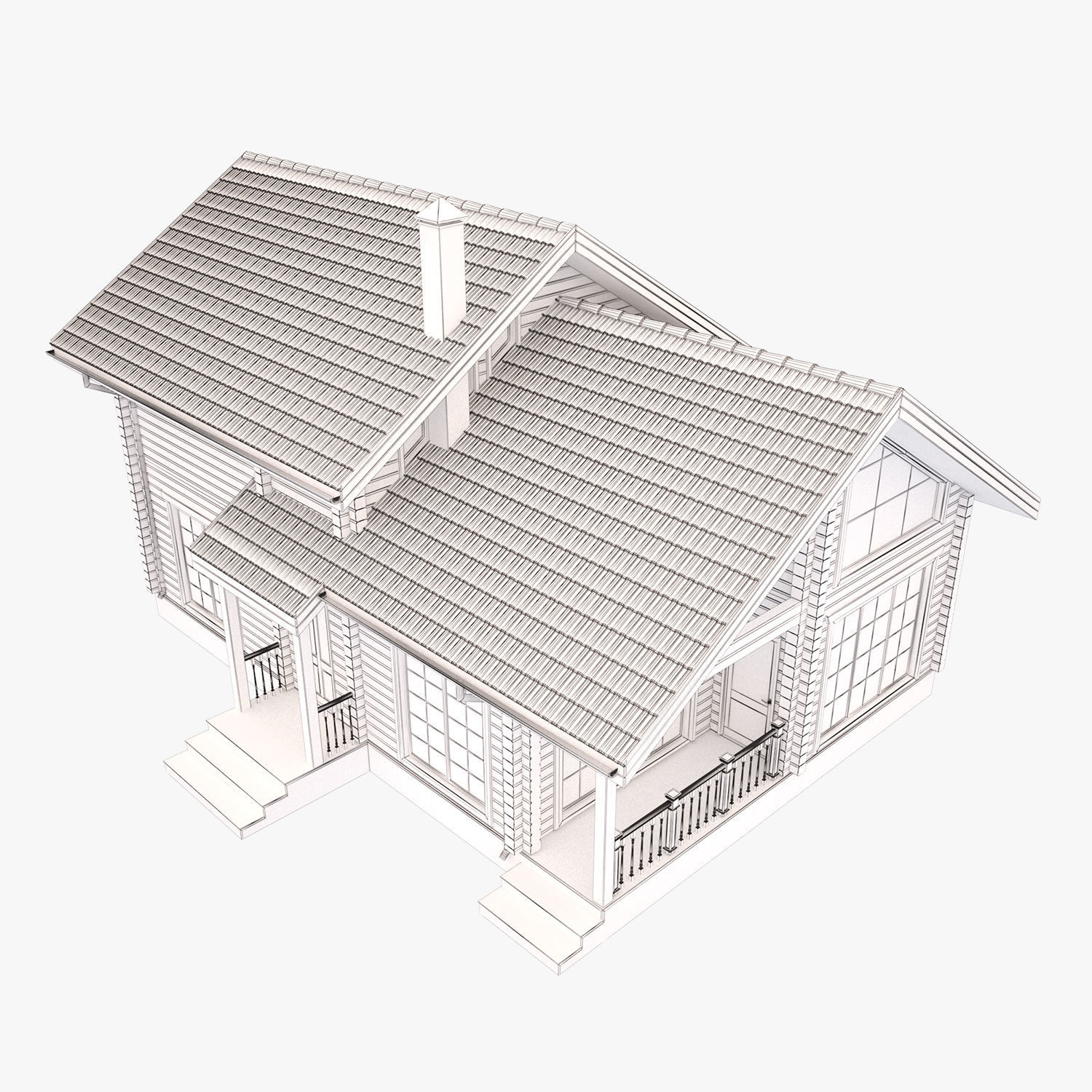 Wooden house 02 3D model_12