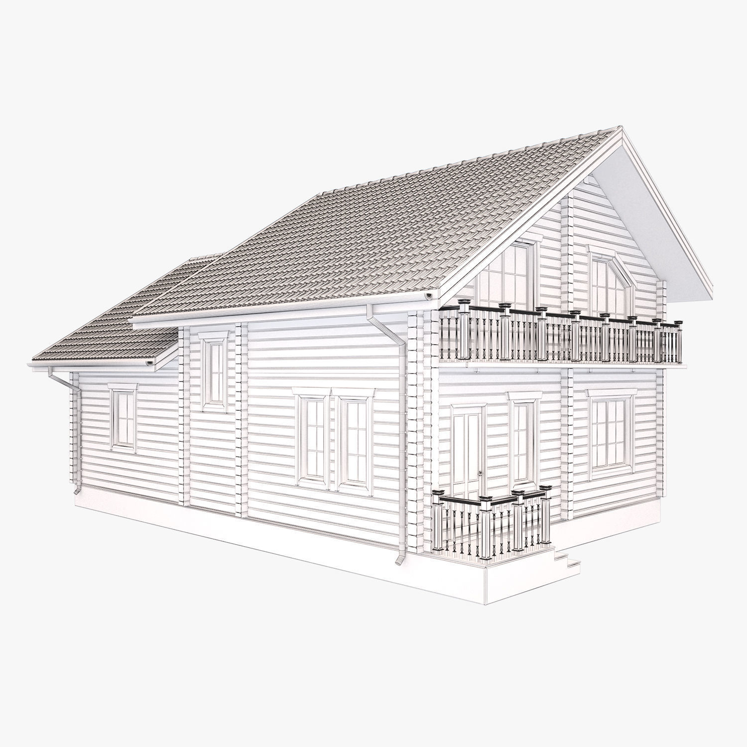 Wooden house 02 3D model_10