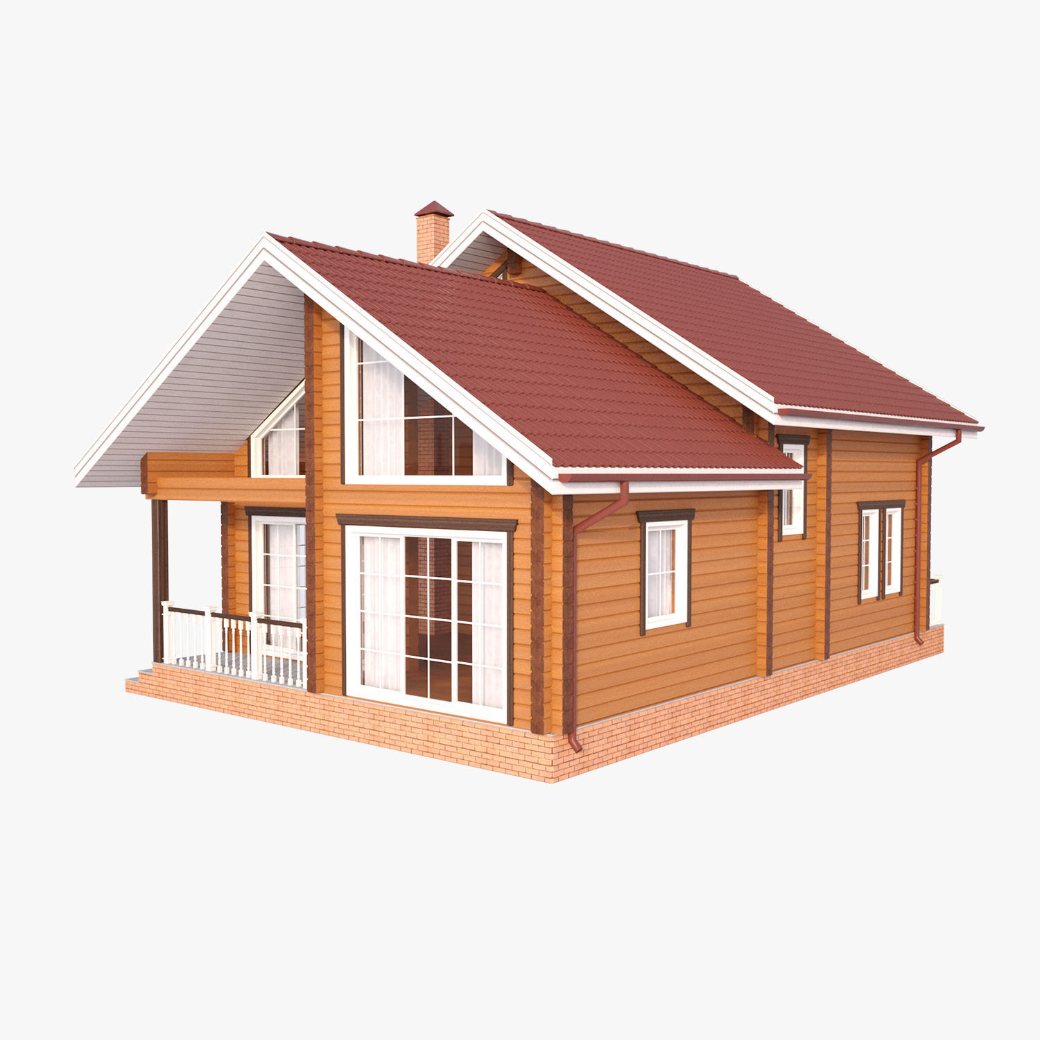 Wooden house 02 3D model_3