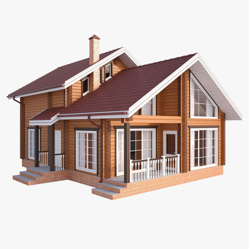 Wooden house 02 3D model