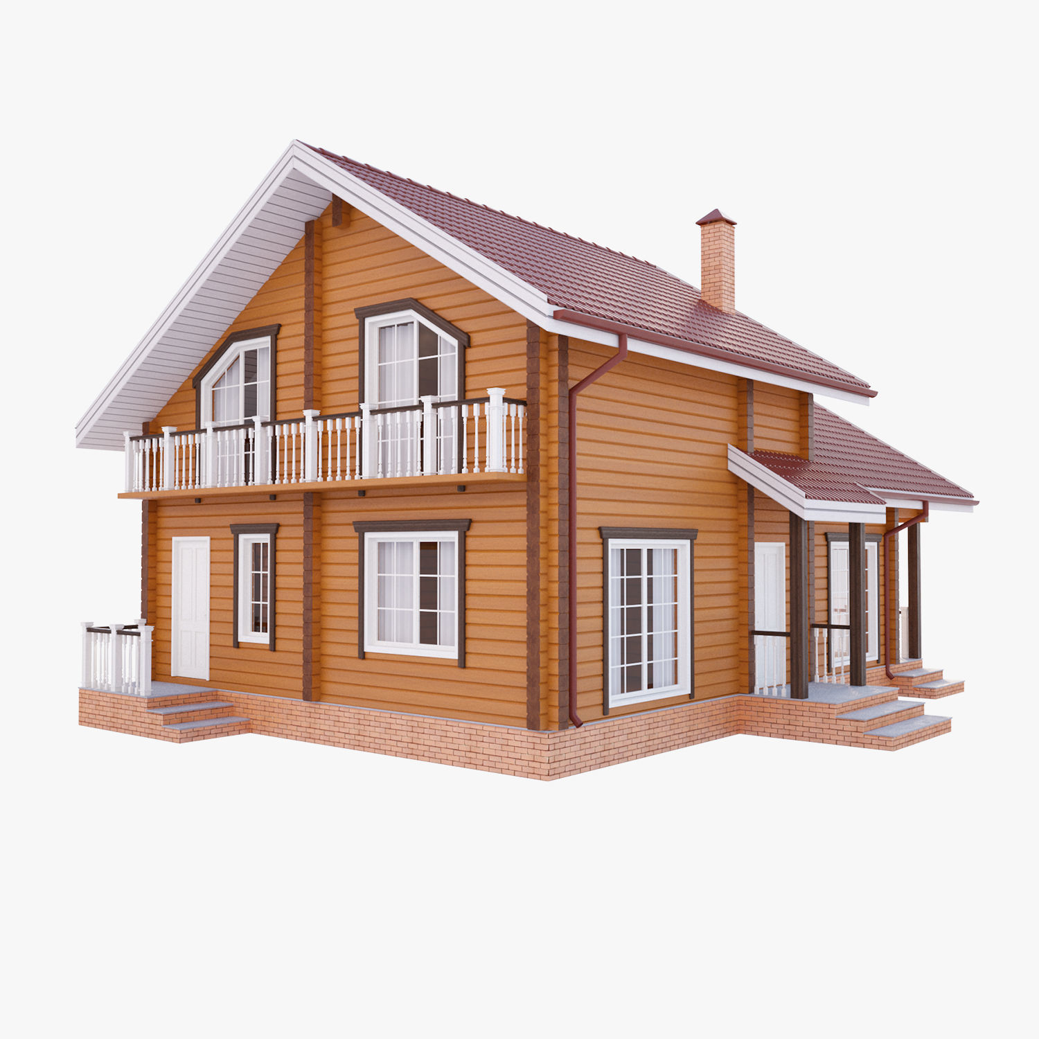 Wooden house 02 3D model_2