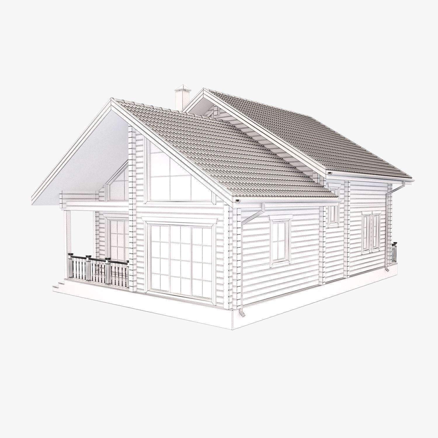 Wooden house 02 3D model_9