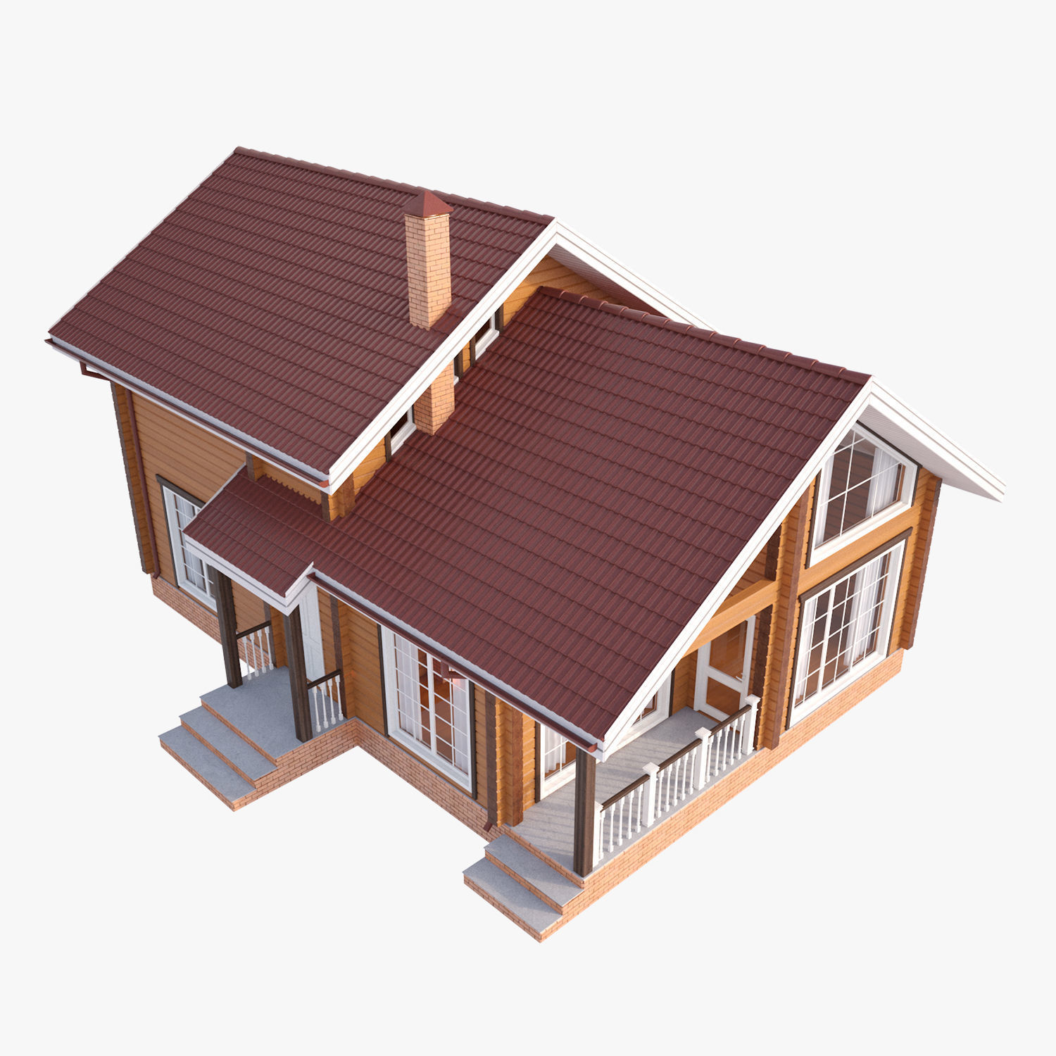 Wooden house 02 3D model_6