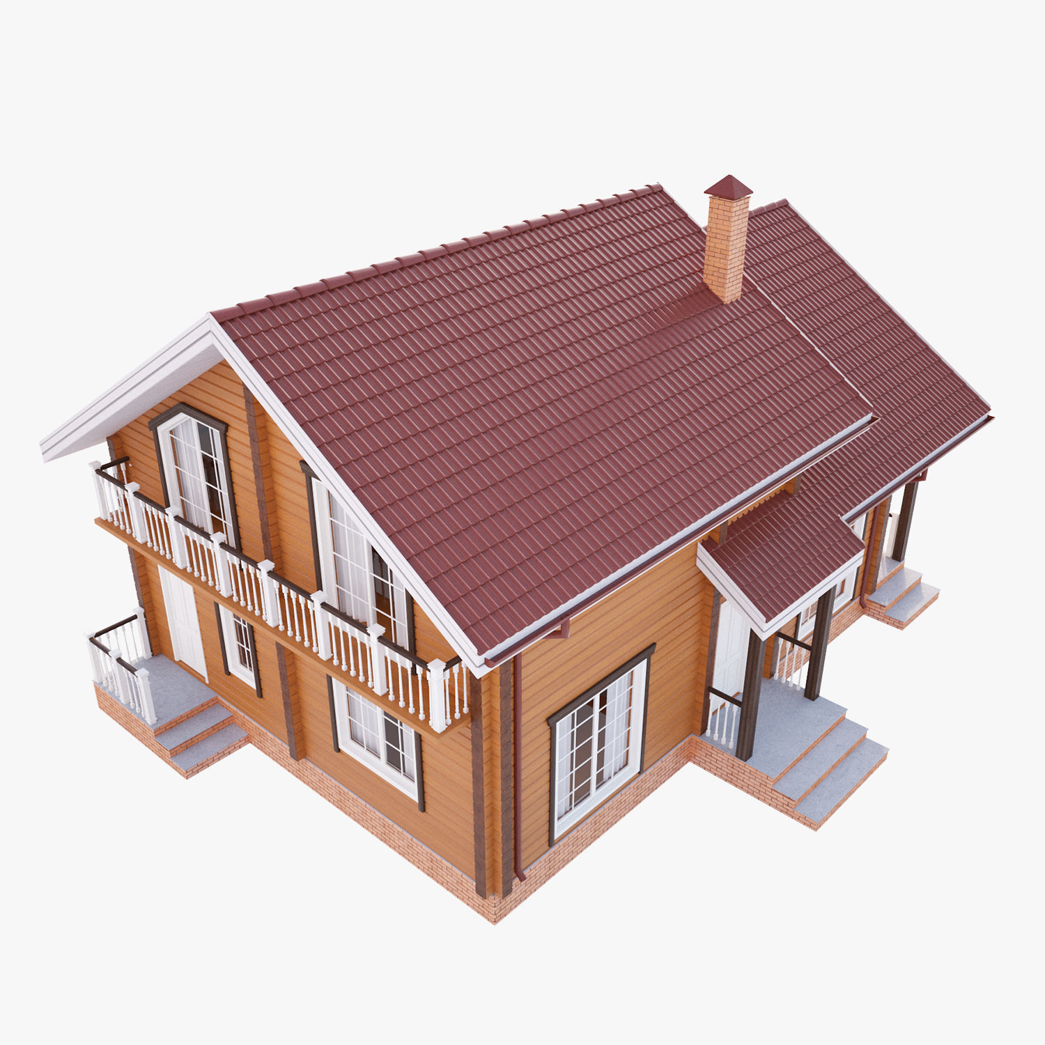 Wooden house 02 3D model_5