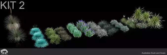 Australian Bush and Grass kit 2 3D model
