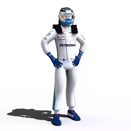 Valteri Bottas 2018 Low-poly 3D model