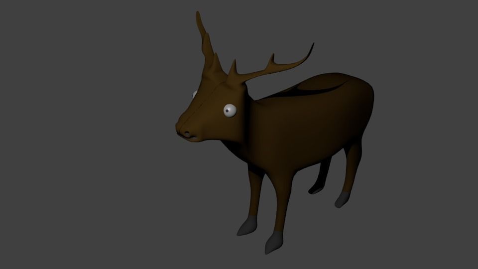 olen cartoon Low-poly 3D model_2