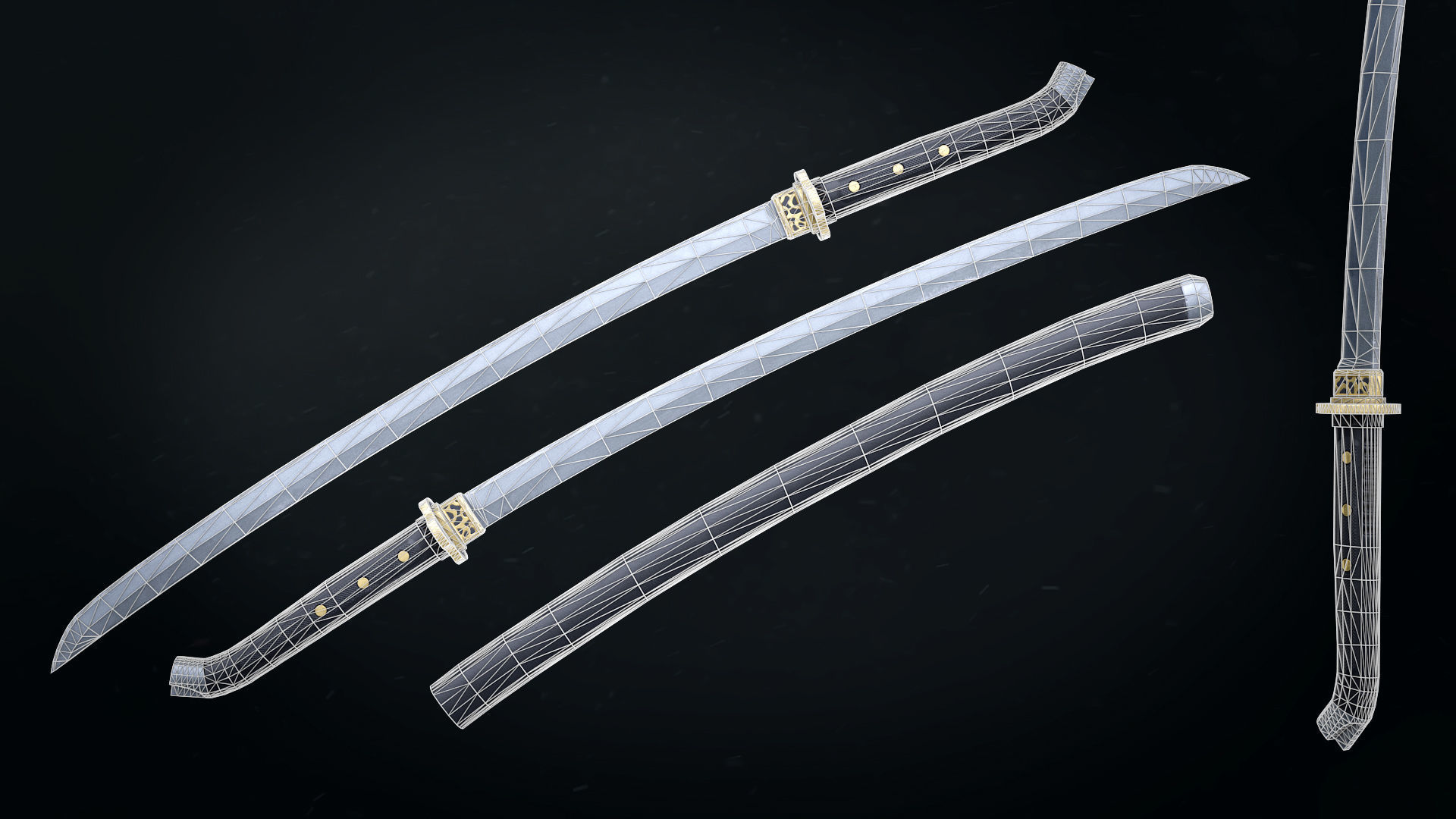 Tactical melee wepon collection Low-poly 3D model_12